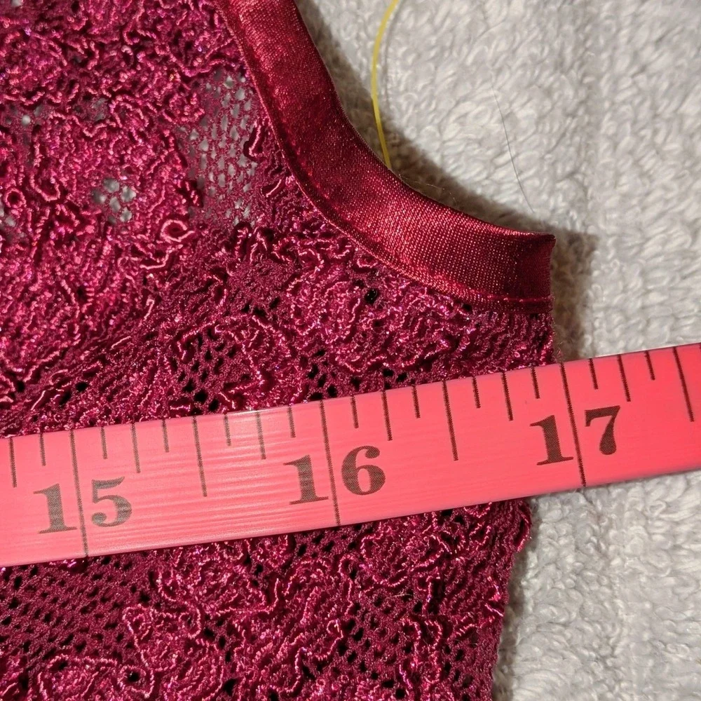 Vintage Victorias Secret Gold Label Satin‎ Lace Maxi Nightgown Wine Red Medium